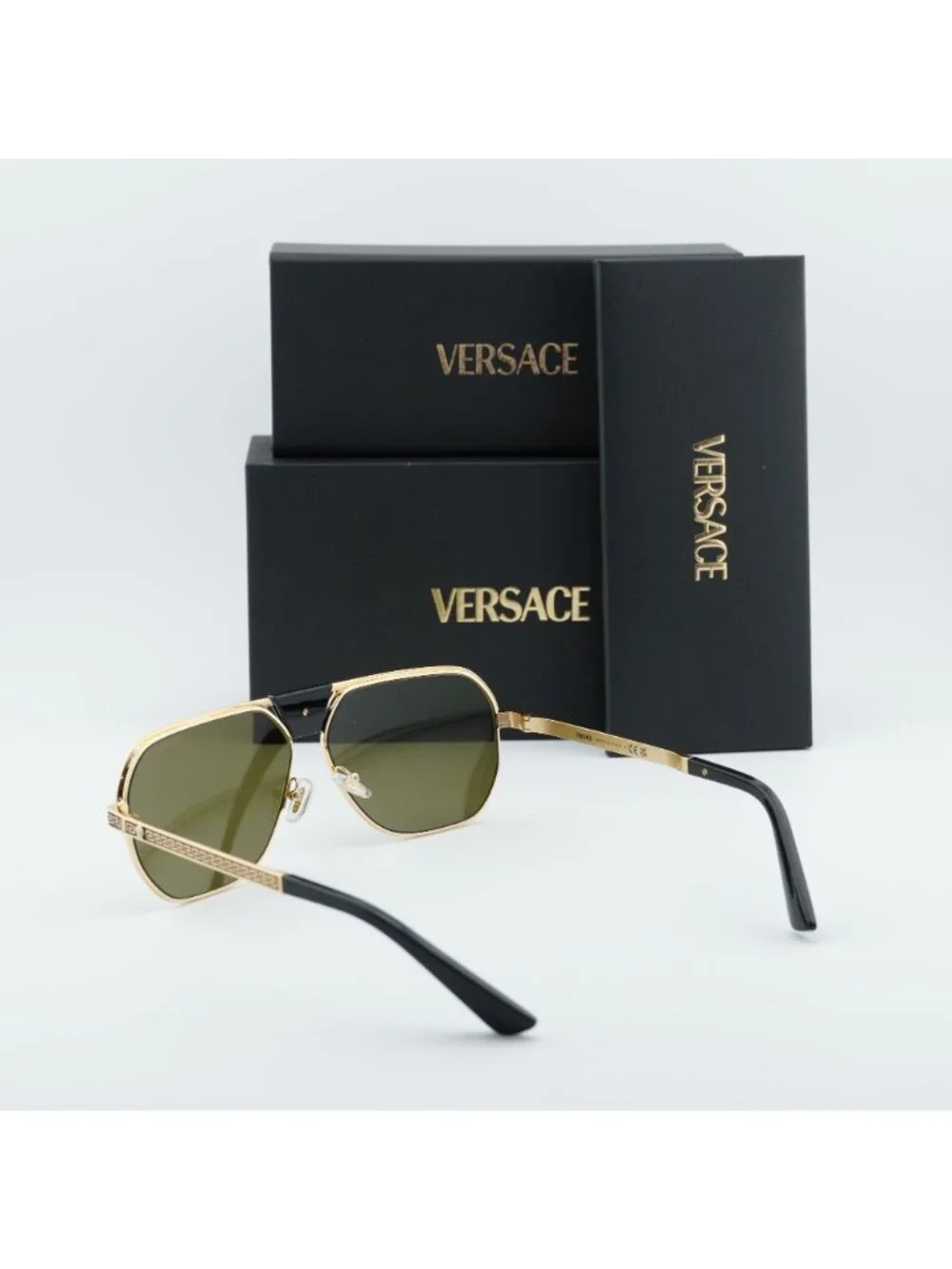 Versace VE2294 10025A Aviator Sunglasses – Gold / Brown